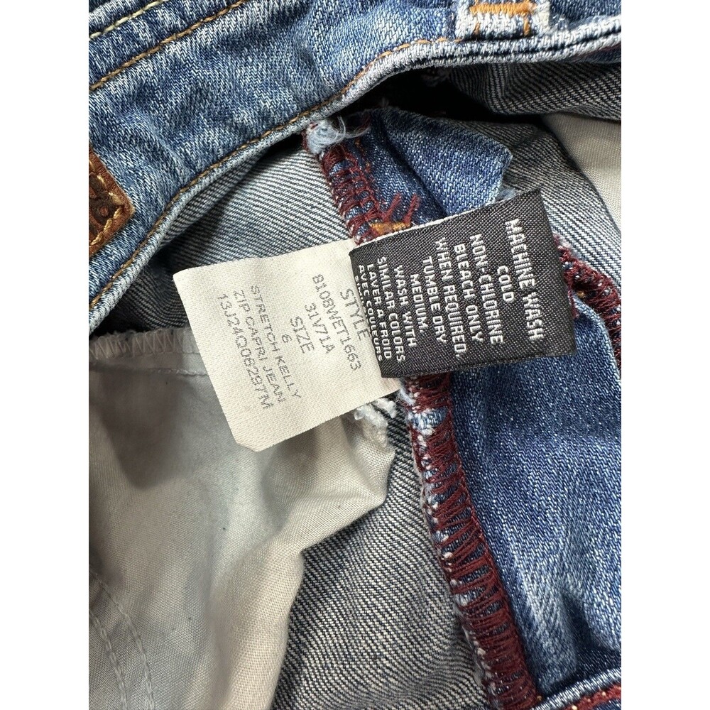 Polo Ralph Lauren Womens 6 Ankle Zip Capri Jeans Blue Stretch Kelly - Picture 3 of 4
